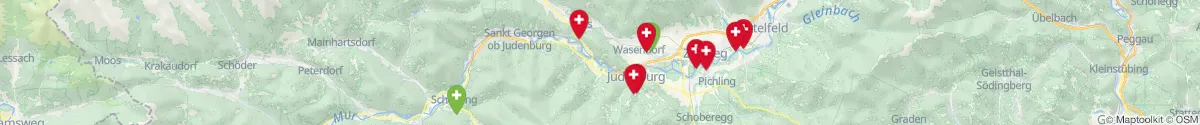 Kartenansicht für Apotheken-Notdienste in der Nähe von Pöls-Oberkurzheim (Murtal, Steiermark)